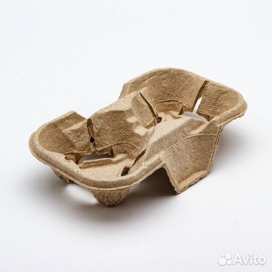 Подставка - переноска для 2 стаканов бурая