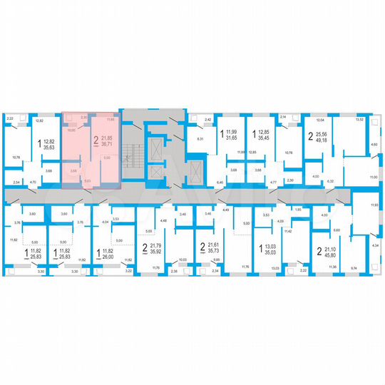 2-к. квартира, 36,7 м², 6/21 эт.