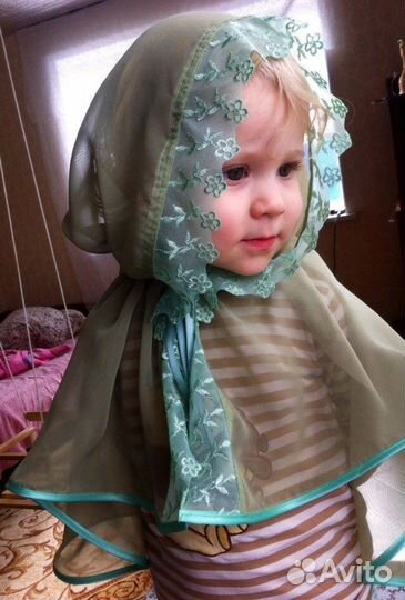 Платок-капор-накидка в Храм детский