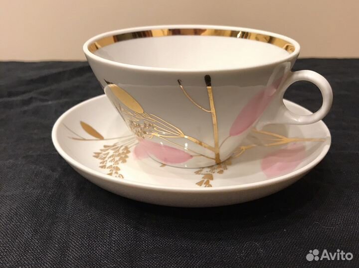 Чайная пара Дулёво СССР Золотая ветка