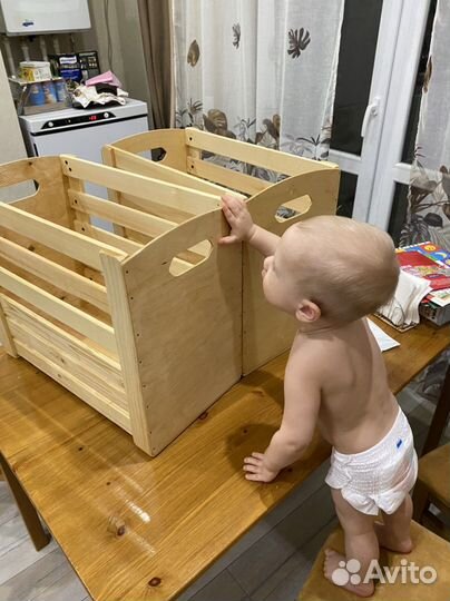 Деревянный ящик для игрушек ручной работы