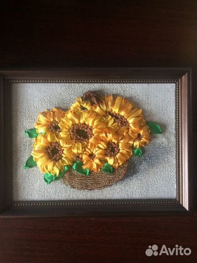 Картина вышивка лентами