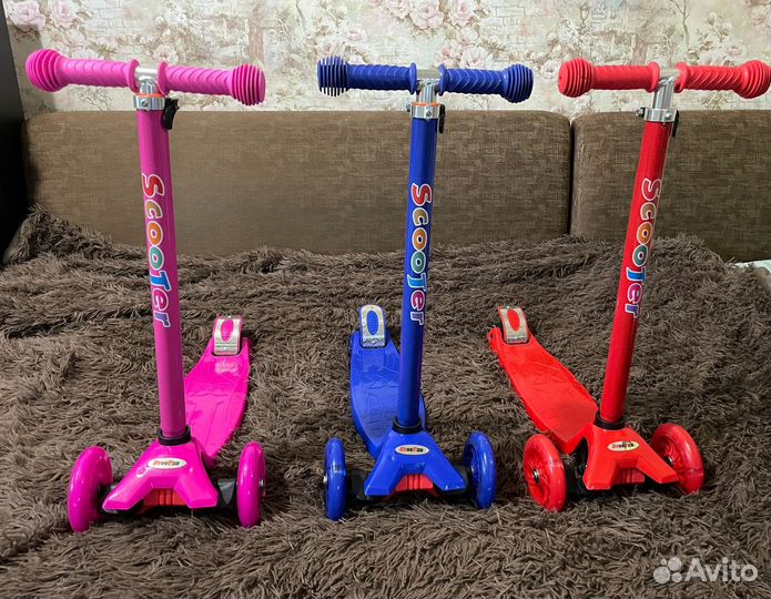 Самокат детский трехколесный новый до 60 кг