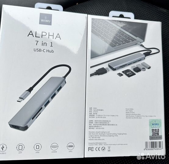 Usb хаб type c, Wiwu, Алюминий