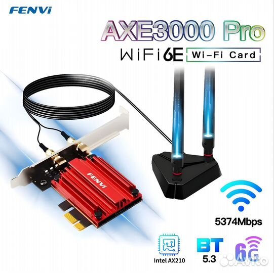 WiFi адаптер/Сетевая карта Fenvi PCIe WiFi 6E