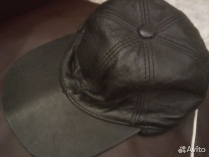 Кепка кожаная для детей с защитой ушей при ветре