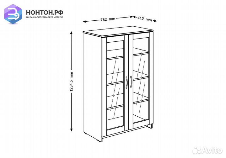 Шкаф-витрина Сириус белый
