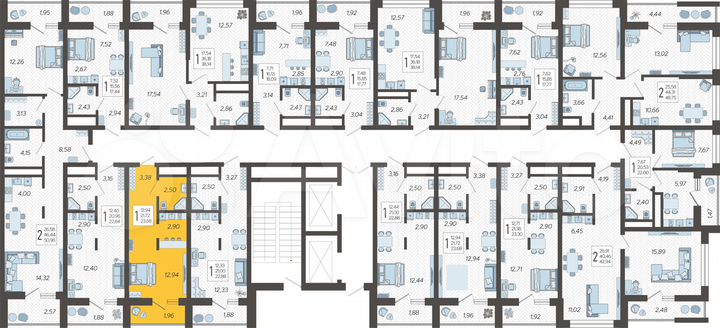 Квартира-студия, 23,7 м², 15/19 эт.