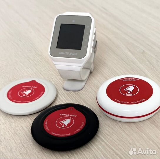 Комплекты вызова персонала: кнопка вызова и часы