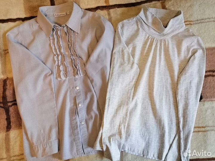 Блузка и водолазка школьная. Рост 158