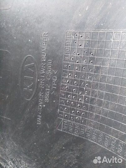 Накладка бампера Губа Юбка задняя Kia Sorento 2017