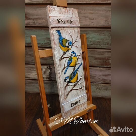 Картина на доске, ручная работа 