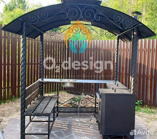 Мангальная зона под крышей