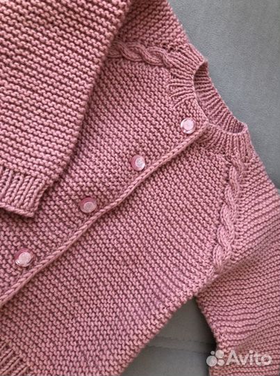 Вязаный кардиган для девочки 3 лет. Ручная работа