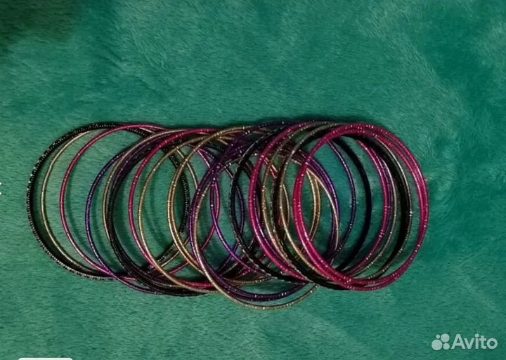 Браслеты обручи металлические женские (набор 24 шт