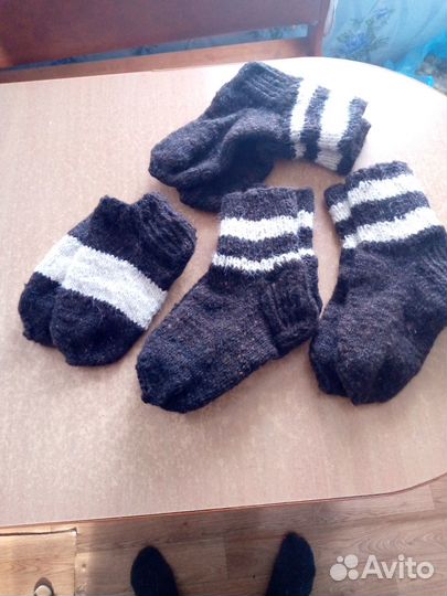Носки шерстяные вязаные