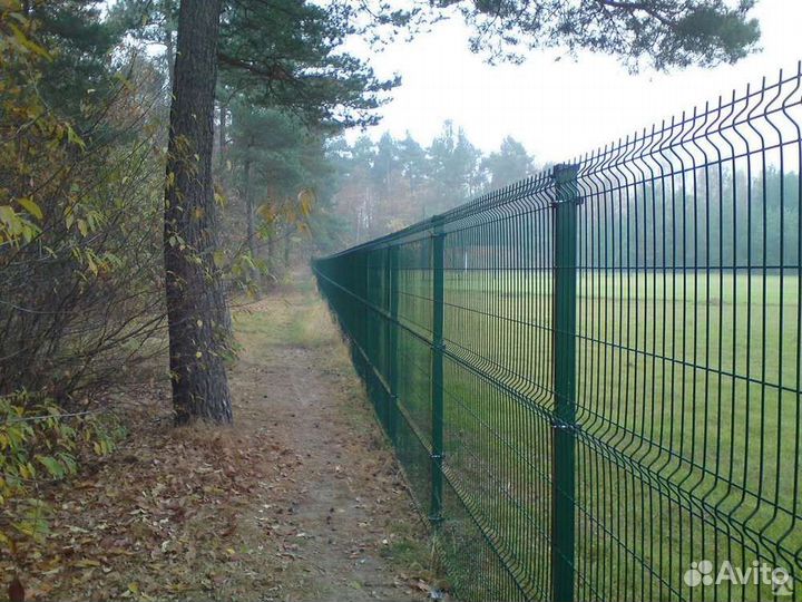 Монтаж забора Профлист Сетка 3Д Деревянный Сетка