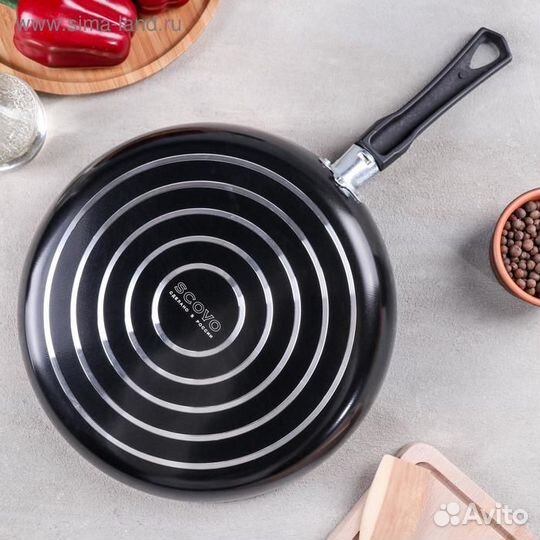 Сковорода Consul, d28 см, пластиковая крышка, стек