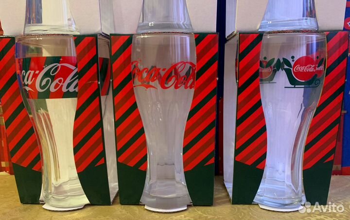 Набор 6 новогодних стаканов Кока-кола
