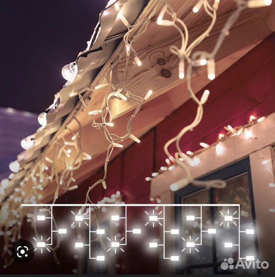 Уличные гирлянды монтаж