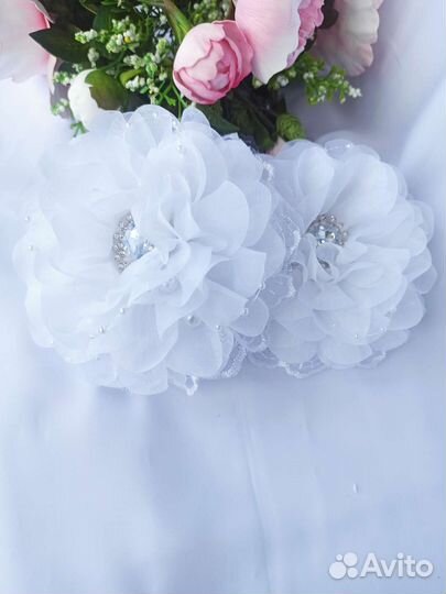 Белые банты для школы, ручная работа