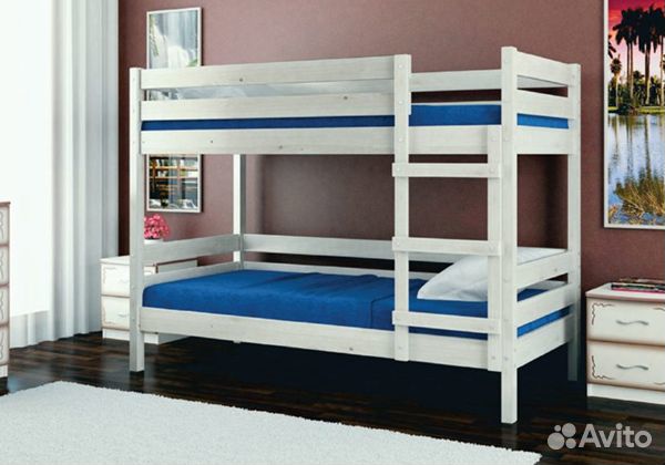 Кровать из Сосны Двухъярусная Джуниор 3 цвета