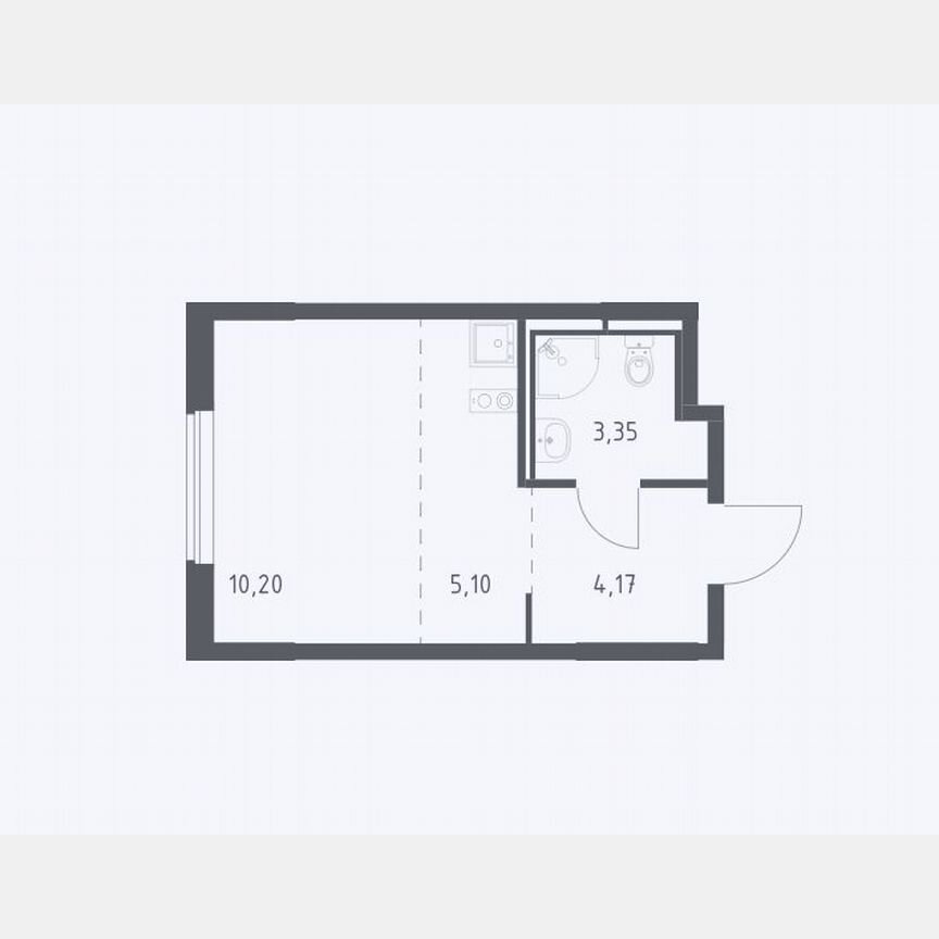 Квартира-студия, 23 м², 12/17 эт.