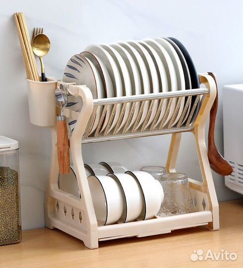 Сушилка для посуды в шкаф двухъярусная 30.5x24x33