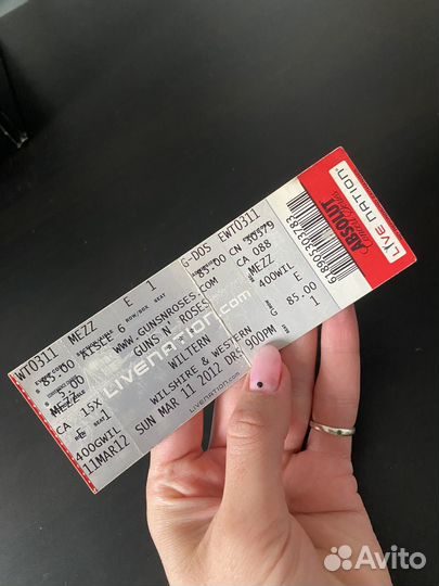Билет на концерт Guns n'roses