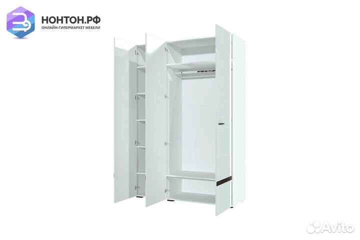 Шкаф трехстворчатый Соло белый / венге