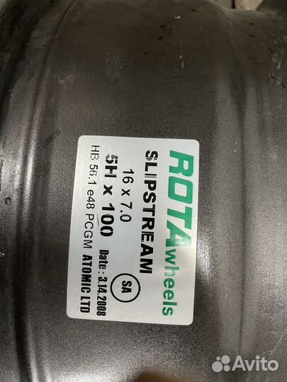 Rota Wheels Slipstream 7x16 5x100 6,2 кг