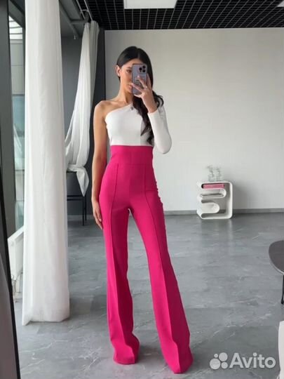 Женские брюки клеш с высокой талией