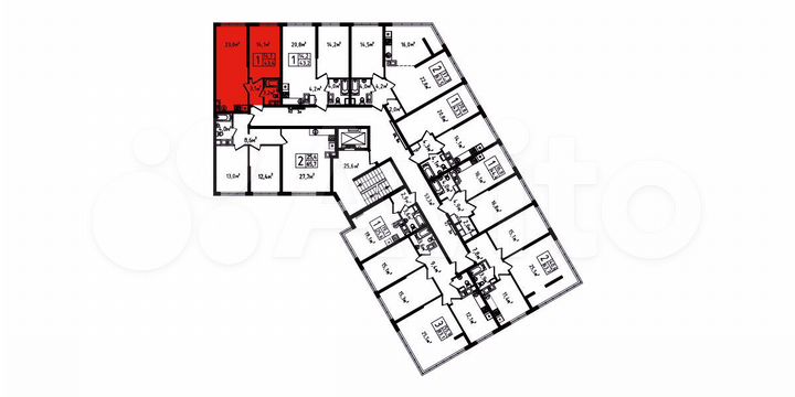 1-к. квартира, 43,4 м², 9/9 эт.