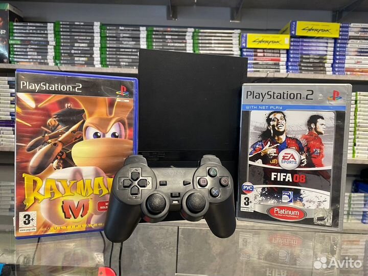 PS2 Slim + Rayman M и Fifa 08