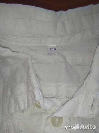 Рубашки бордовая и белая на мальчика 4-6, 122-128