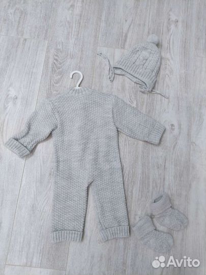 Вязаный костюм детский от 0 до 6 месяцев