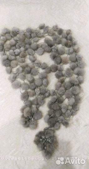 Шарф-шаль из серебристой норки