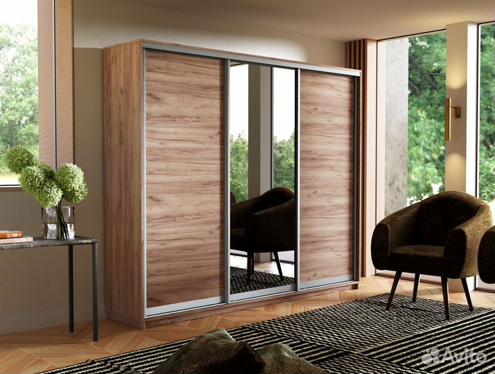 Шкаф купе медиум с зеркалом от производителя