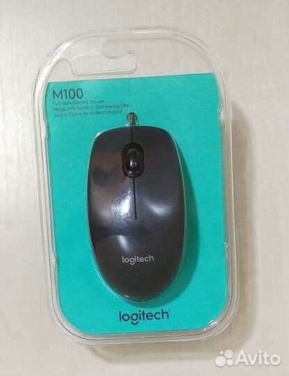 Мышь USB Logitech M100 (черная и белая)