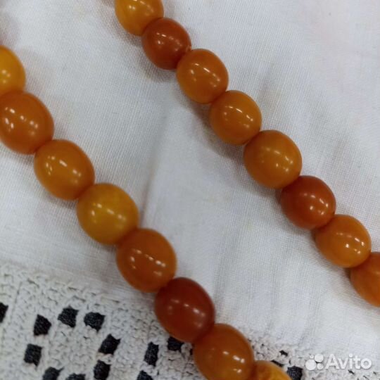 Янтарные бусы желток натуральный янтарь (сзр)