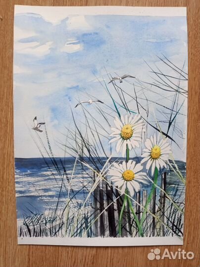 Акварель Ромашки