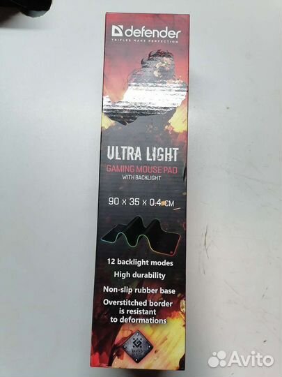 Игровой коврик Defender Ultra Light, Подсветка