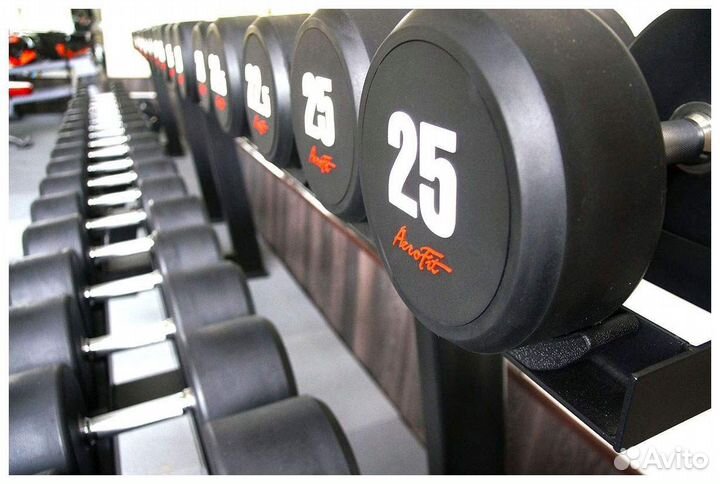 Новые со стойкой гантели от 2.5 кг до 25 кг