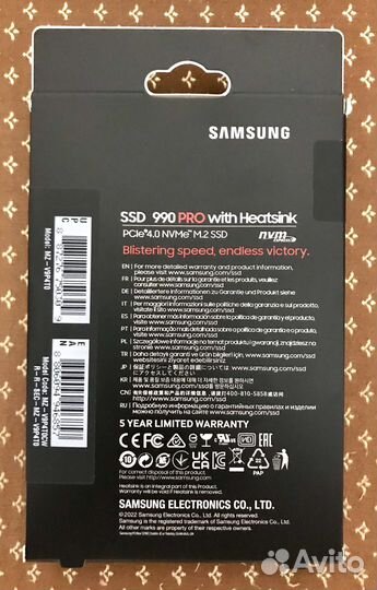 SSD накопитель Samsung 990 Pro 4TB с радиатором