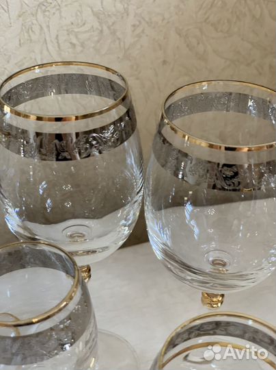 Бокалы фужеры рюмки чешское стекло