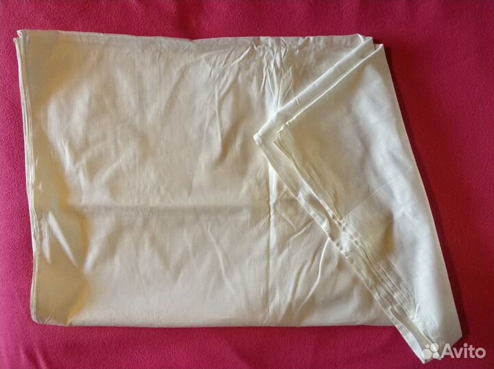 Ткань отрез белая без рисунка плотная хб