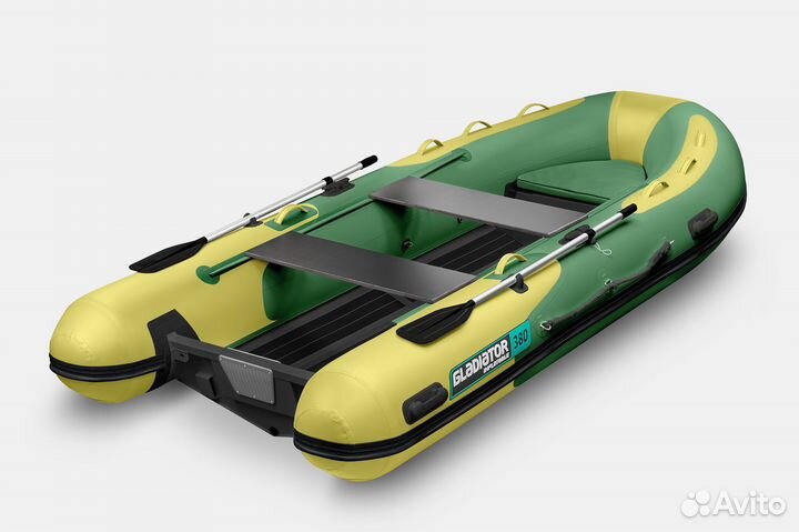 Надувная лодка gladiator RIB380AL зелёно-оливковый