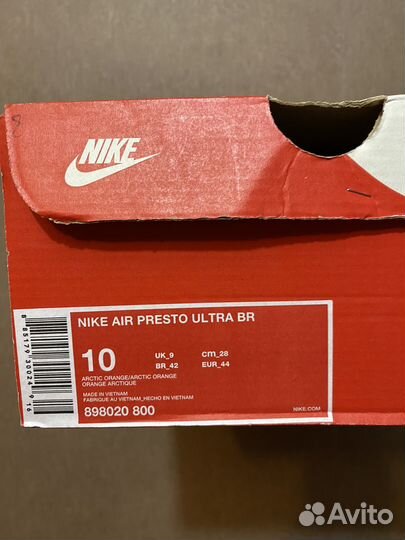 Кроссовки nike air presto ultra br