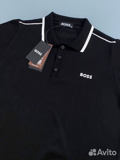 Мужское поло hugo boss черное