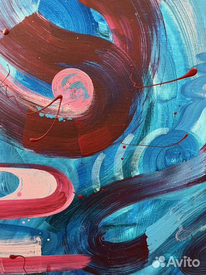 Абстрактная интерьерная картина акрилом 50/50
